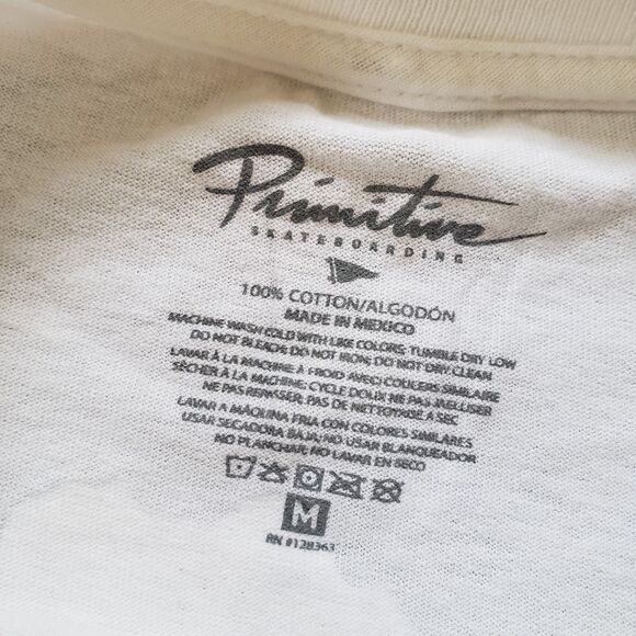 Primitive Crowned Puff Print Sz Medium Mens 2 Sided White T-Shirt Skateboarding - Picture 5 of 8
